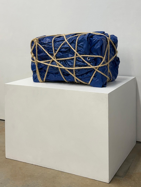 Chest of Memorabilia Wrapped in Tarp and Rope by John Batchine, Image 1.