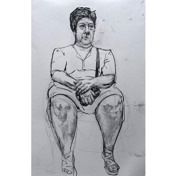 Woman Sitting Oppersite by JAN FAIREY