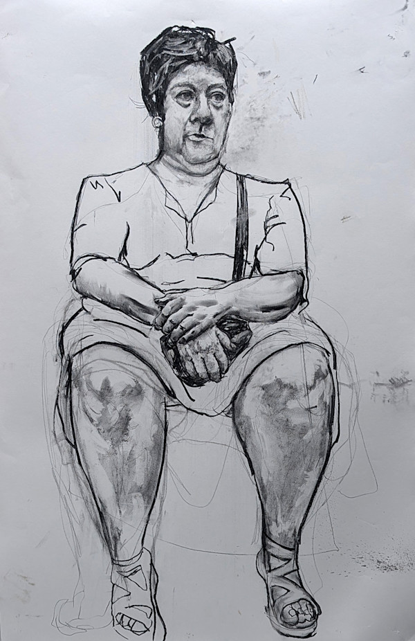 Woman Sitting Oppersite by JAN FAIREY