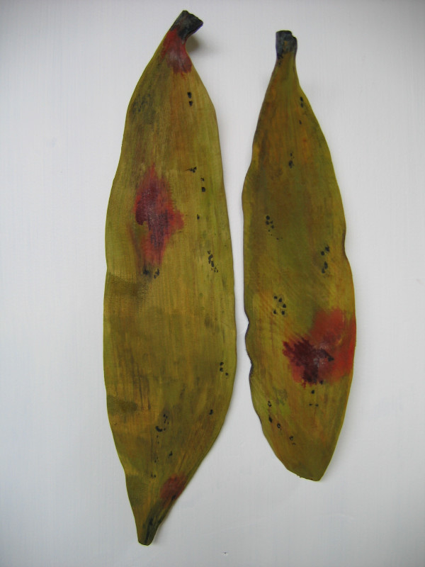 Carved Leaves - Kauri Pair . .  (07022) by Liz McAuliffe