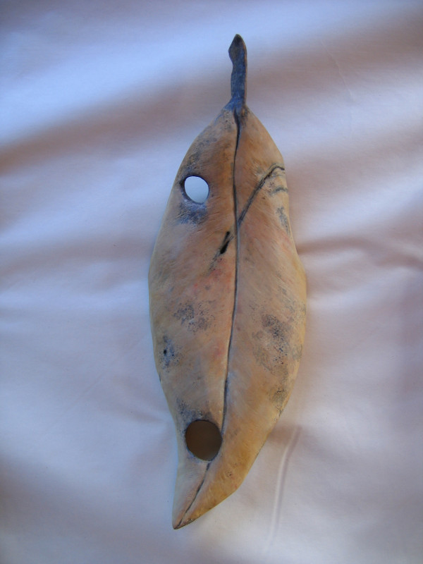 Carved Leaf - Pohutukawa . .  (08017) by Liz McAuliffe