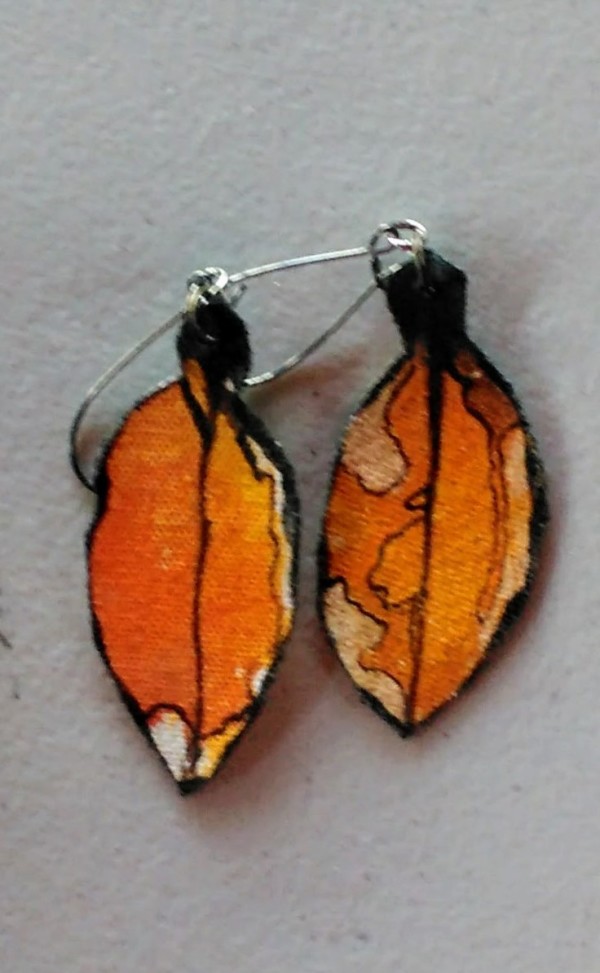 Pohutukawa Leaf Earrings 166 by Liz McAuliffe