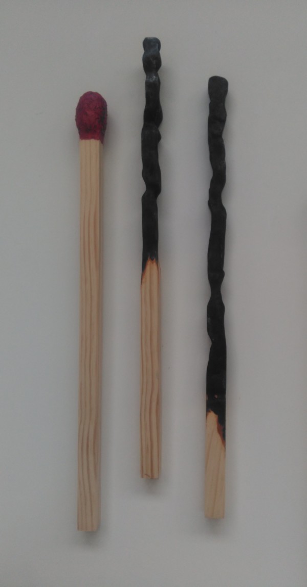 Carved Matchsticks  . Matched Triptych . 178 by Liz McAuliffe