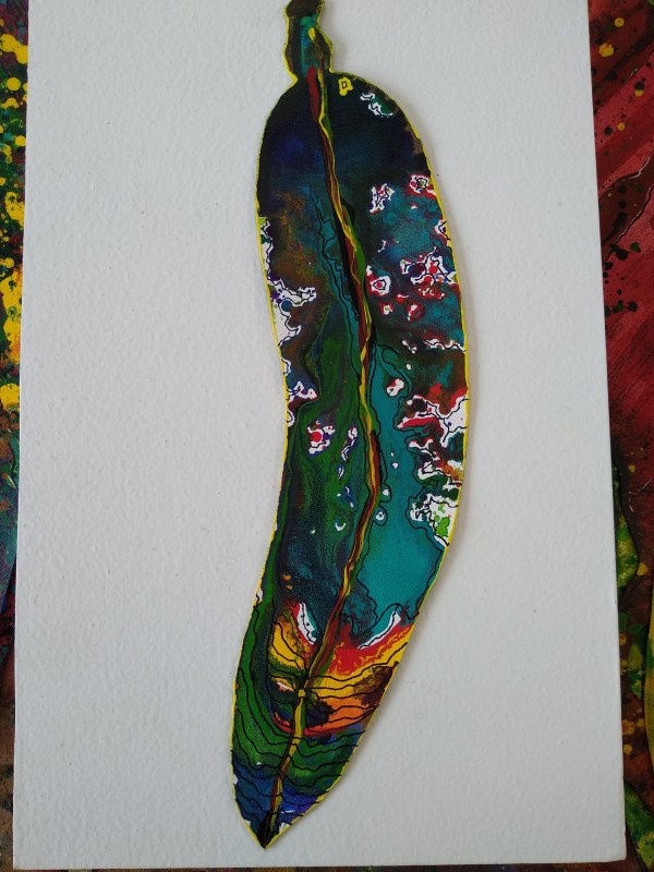 Hundertwasser Leaf  .. (22268) by Liz McAuliffe