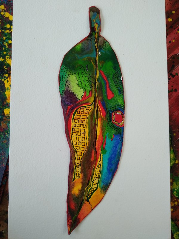 Hundertwasser Leaf  .. (22274) by Liz McAuliffe