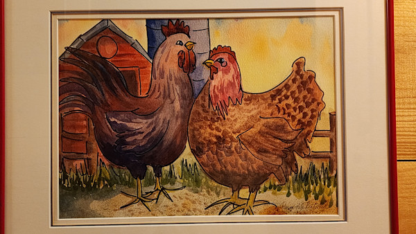 Rooster and Hen by Bickey Bender