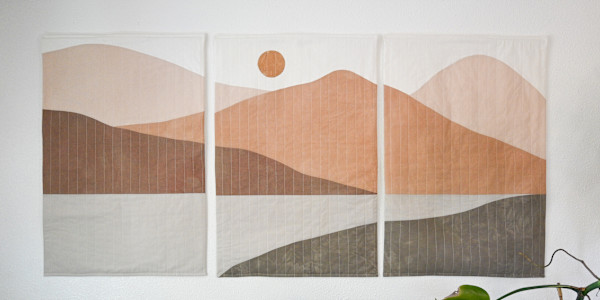 Mountain Valley Triptych Wall Quilt by Juli R Vignola