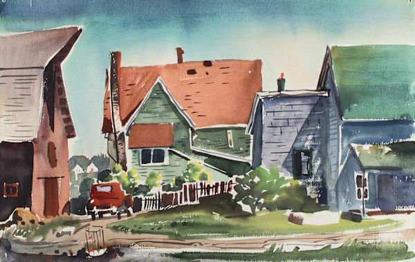 Green House / Red Car by John C. Menihan