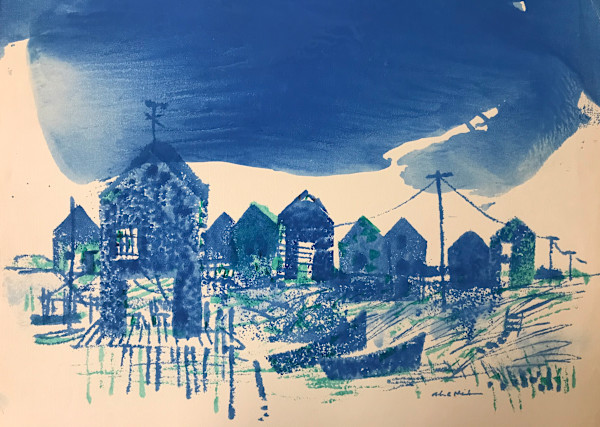 Blue Sky, Boats and Houses by John C. Menihan, Image 1.