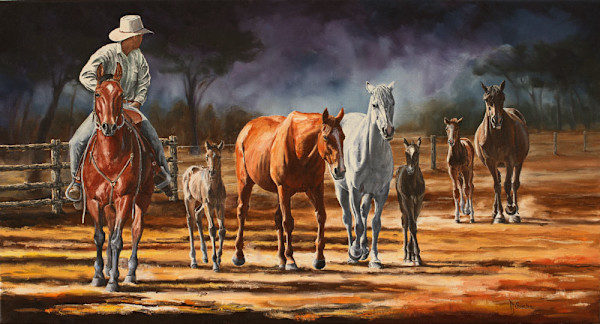 Mares and foals by Mark Coombe
