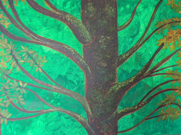 Golden oak tree by Janet Danforth, Image 1.