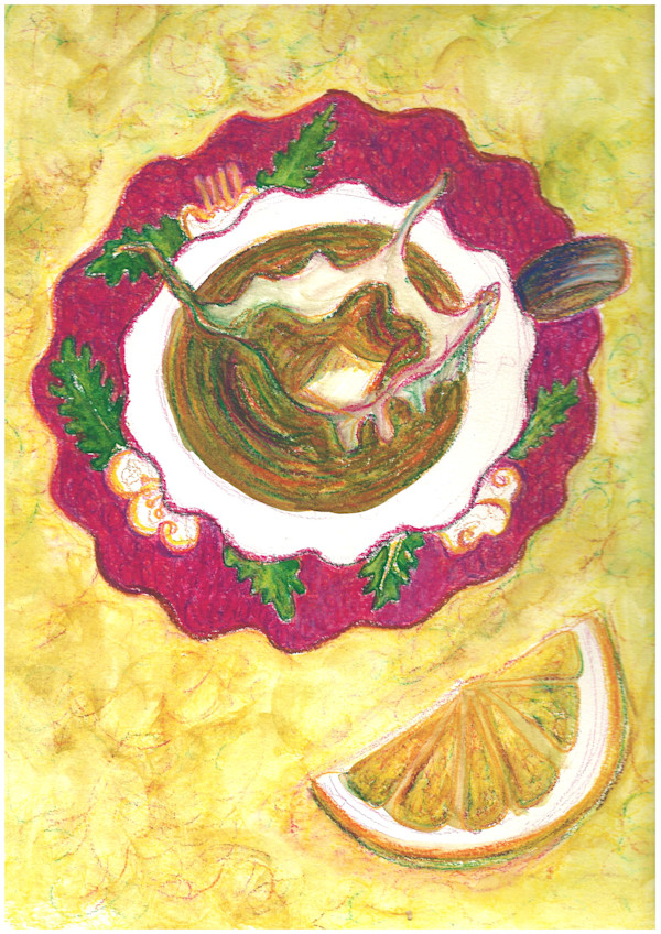 Tea cup splash by Janet Danforth