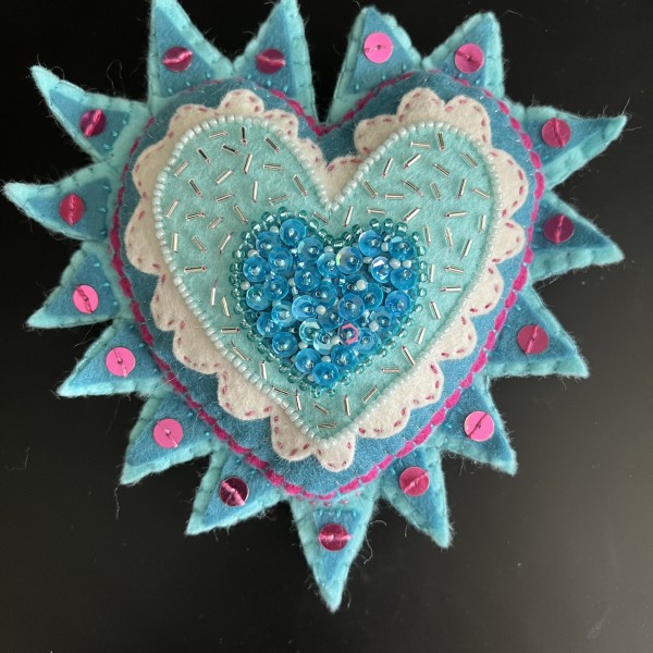 Milagros turquoise and magenta by Jane LaFazio