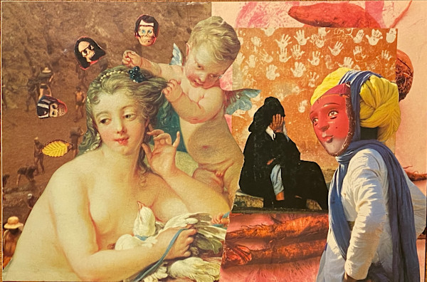 Untitled (Woman, putto, masked man) by Deborah Faye Lawrence, Image 1.