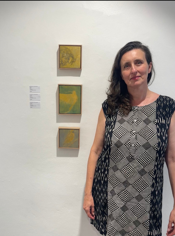 Small gold paintings scale by Rebecca Goldberg, Image 1.