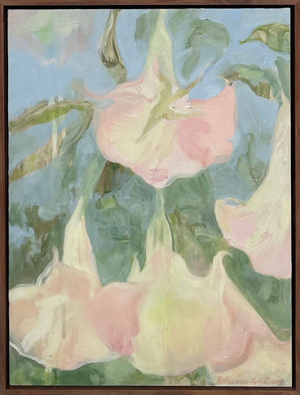 Moonflowers  ( framed in Kiaat) by Rebecca Goldberg, Image 1.