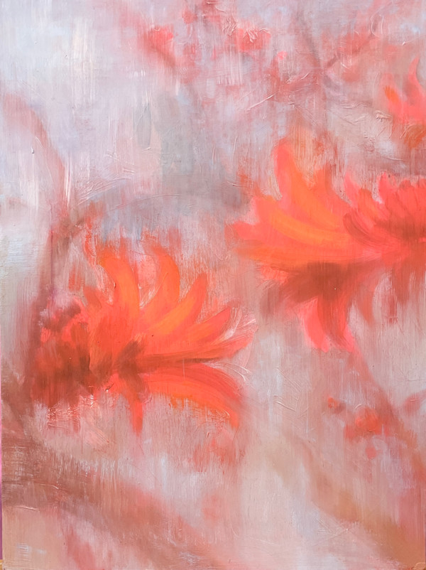 Flame Tree Flowers (framed in Kiaat) by Rebecca Goldberg, Image 1.
