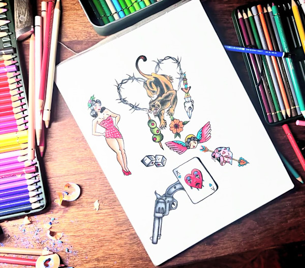 Tattoo Flash by Cameryn Popiel