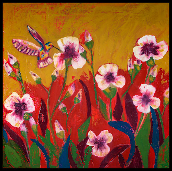 Patina Sister #1– Framed floating canvas by Erin Bowling