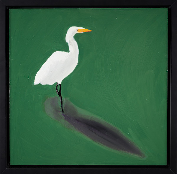 SLO Egret - Framed floating canvas by Erin Bowling