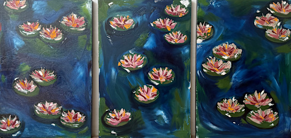 Triptych Waterlillies by Erin Bowling, Image 1.