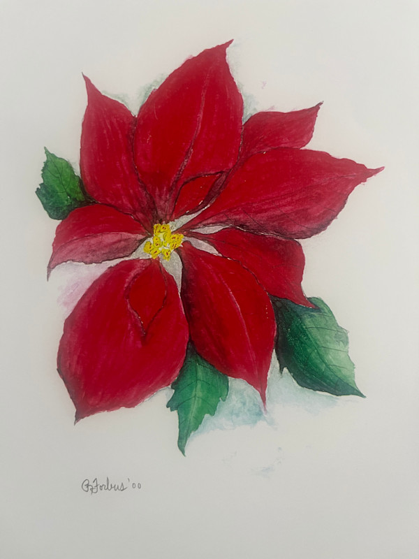 Poinsettia Staff Sketch (print) by Richard K. Forbus, Image 1.