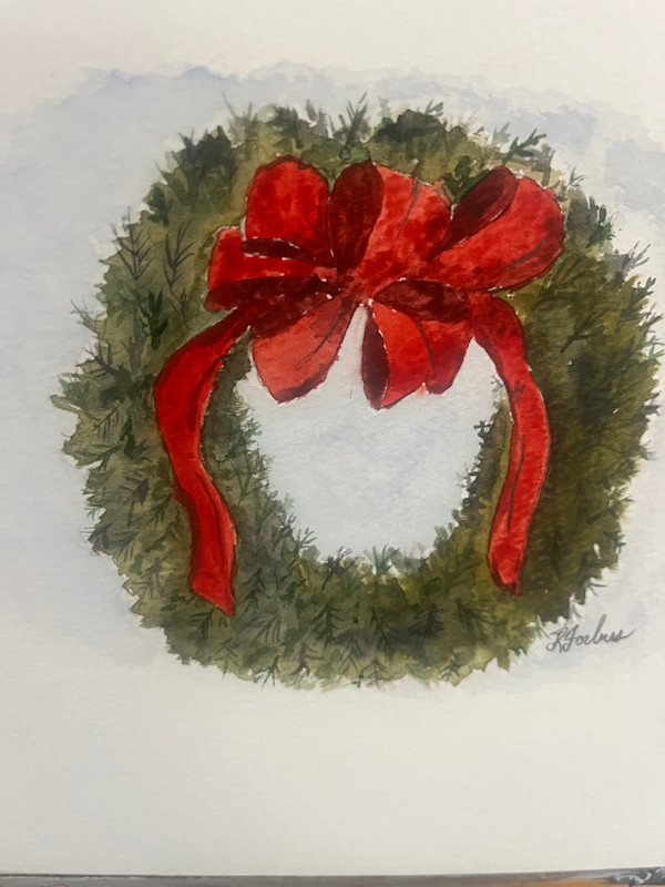 Christmas Wreath Miniature 1 by Richard K. Forbus, Image 1.