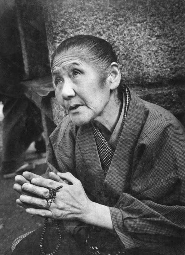 Japanese Woman Buddhist at Prayer by Ken Heyman