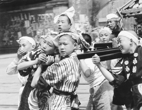Tokyo, Japan 1948, Boys carrying Shrine by Edward R. Miller