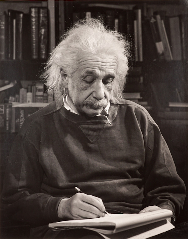 Albert Einstein in his Study in Princeton, New Jersey by Philippe Halsman