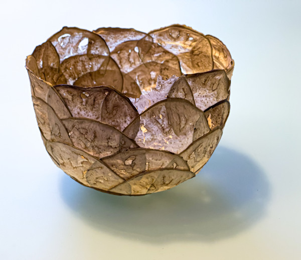 Aubergine vessel by Annette Holtkamp