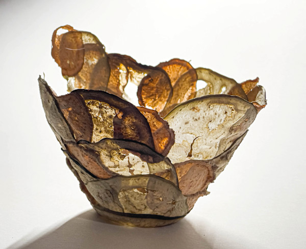 Aubergine / sweet potato vessel by Annette Holtkamp