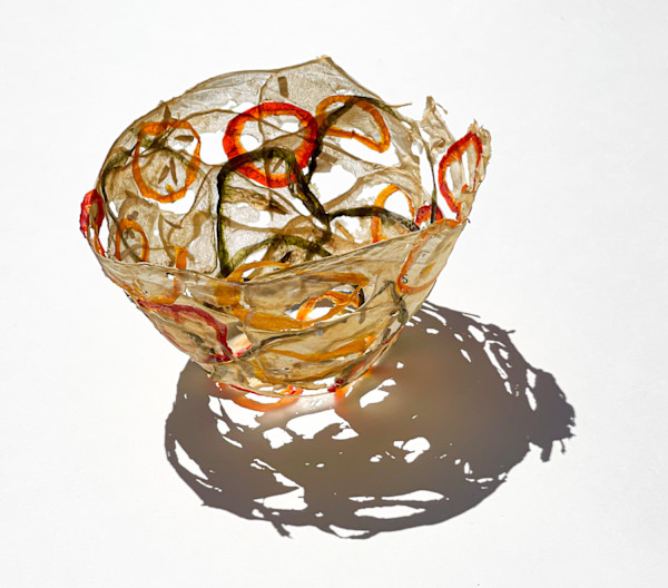 Asemic writing with bellpepper #4 by Annette Holtkamp