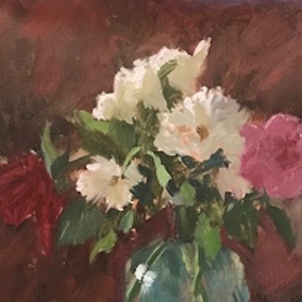 White Roses Quick Study by Hope Reis Art Studio