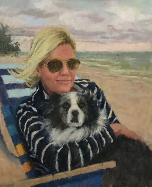 SHELDON COMMISSION WIFE & DOG by Hope Reis Art Studio