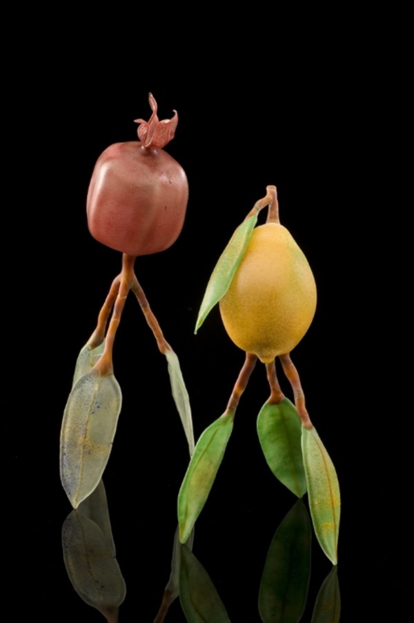 Pomegranate and Lemon on Leaf Legs by Kathleen Elliot
