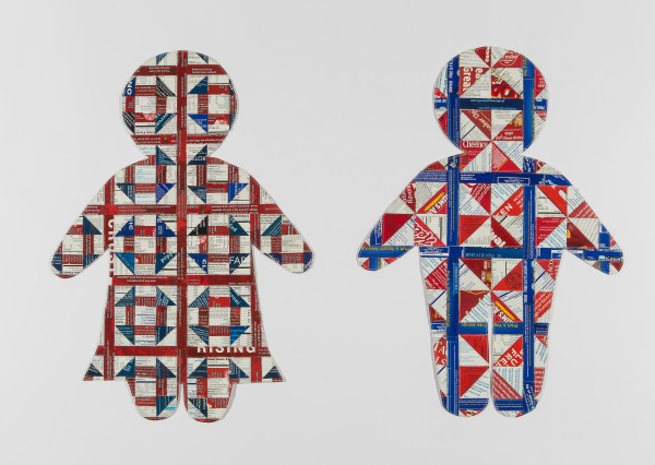 Questionable Foods, Sugar Children #2 (Red, White and Blue Quilt Squares) by Kathleen Elliot