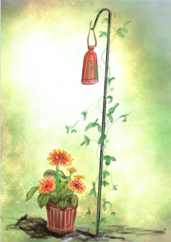 Plant and bell by Pamela Bell