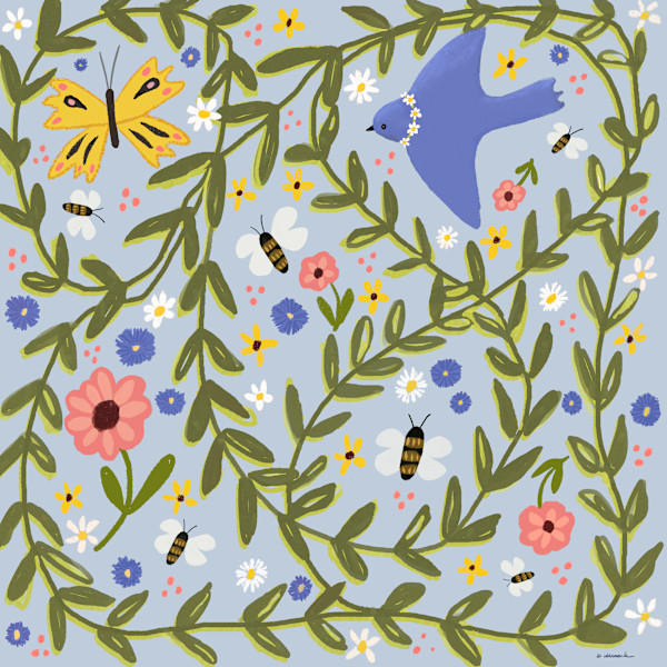 Happy Springtime in Blue by Debbie Warnock