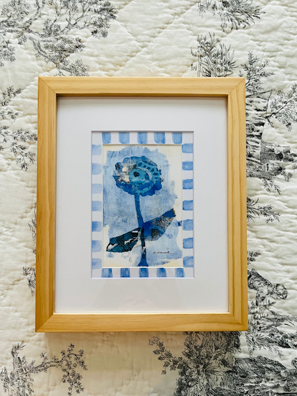 Monoprint from the Garden in Blues by Debbie Warnock