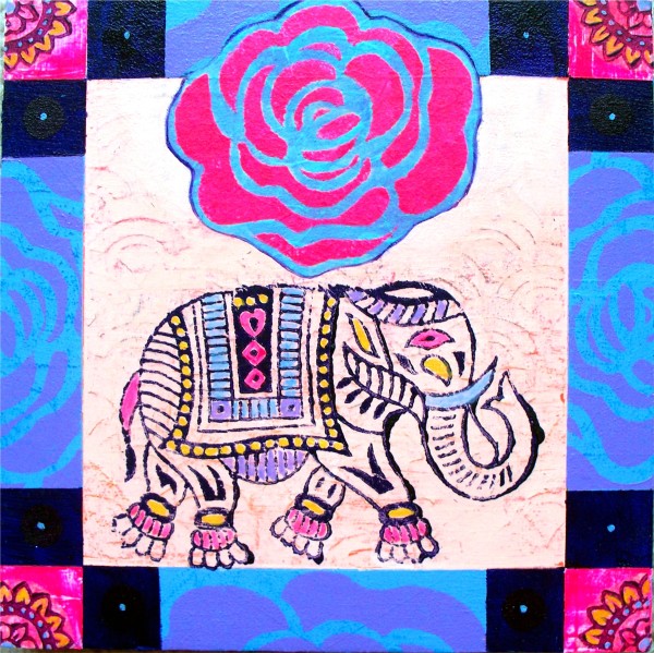 Elephant & Rose by Asandra