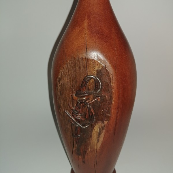 NSW Rosewood Fencepost Vase with Barbed Wire by Ron Bolis