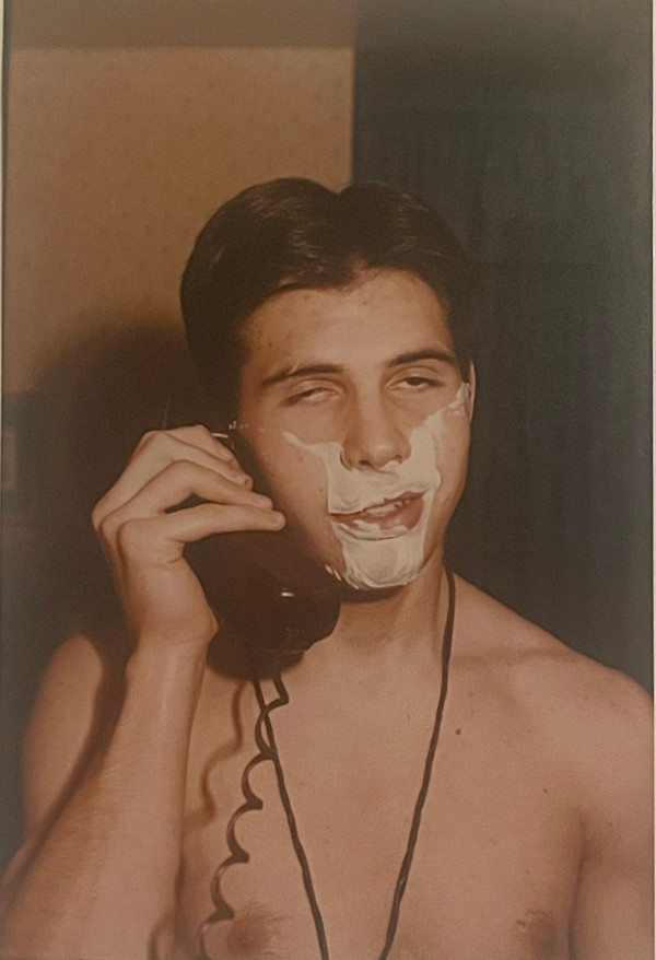 Shaving Boy on Phone, Image 1.