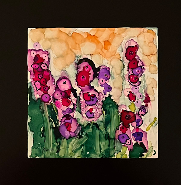 Sweet Hollyhocks - Taos Hollyhocks by PAULA MOYERS, Image 1.