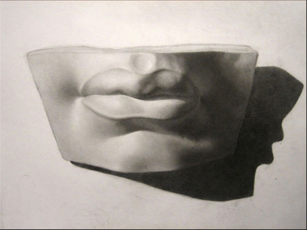 David Mouth Cast Drawing by Layil Umbralux
