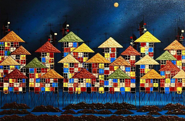 Blue Night, Urban Series Version II by Allan Escober