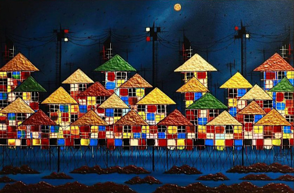 Blue Night, Urban Series Version III by Allan Escober