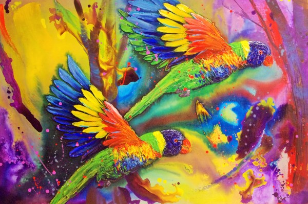 Birds in flight by Kristy Flynn