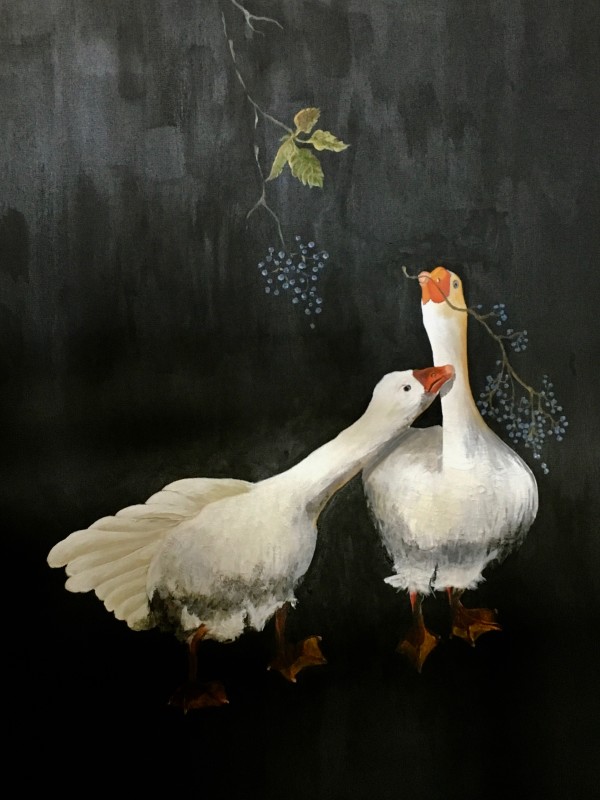 Geese - Geese Mate for Life-But Not Always Happily by Ann A Blake