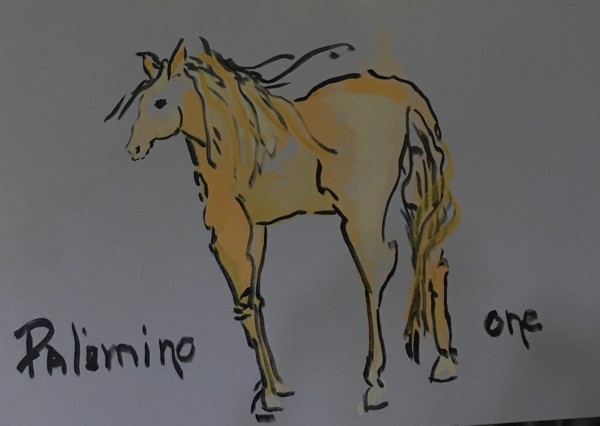 Horses - Palomino One by Ann A Blake